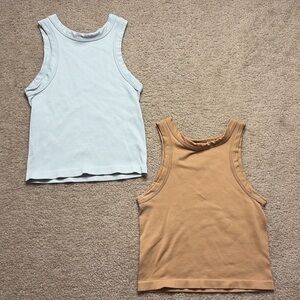 2 Ribbed Halter Tops